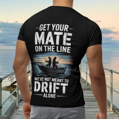"Don't Let Your Mates Drift Alone" Men's Fitted Cotton Tee Thumbnail