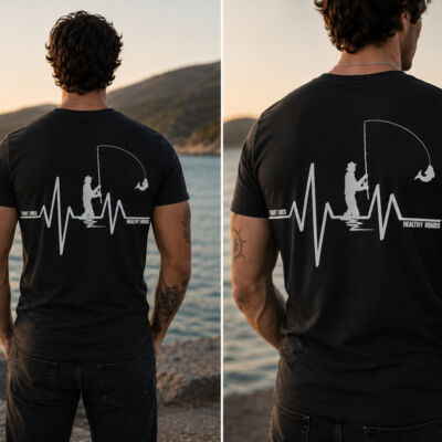 "Heart Beat" Men's Fitted Cotton Tee  Thumbnail